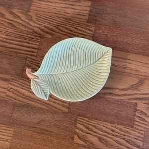 Ceramic Vintage Fitz and Floyd Green Leaf Tray/Ring dish